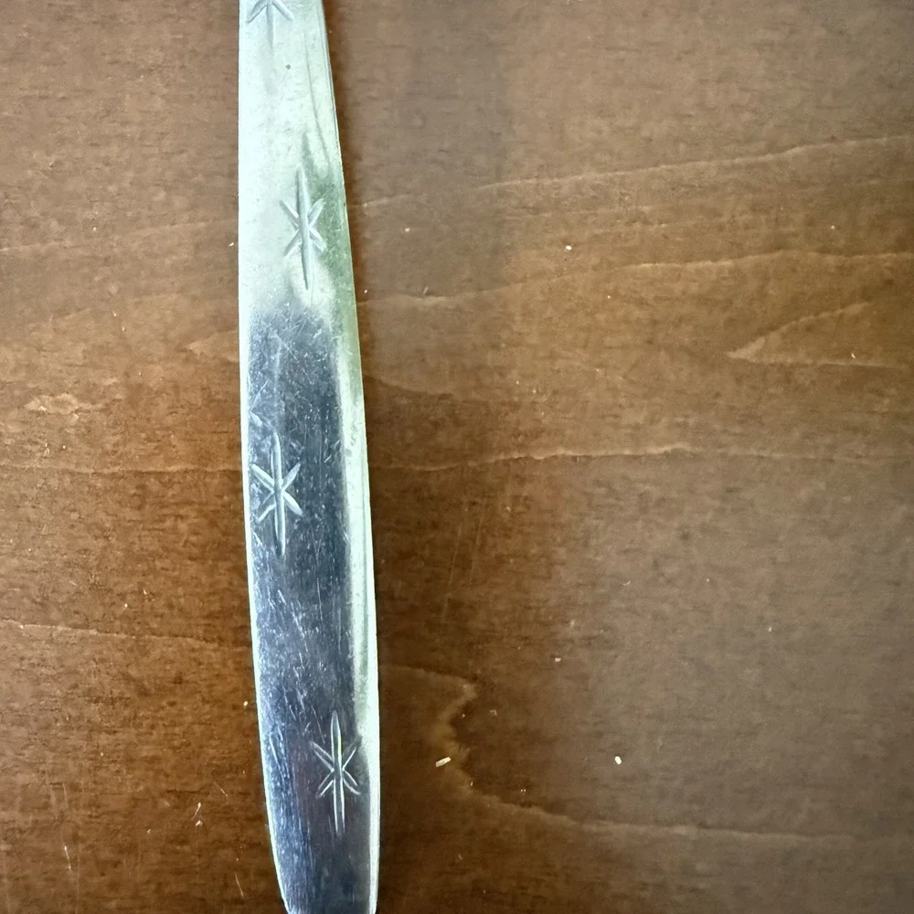 Vintage Stainless By Present Atomic Starburst Stainless Steel Spoon 5.75
